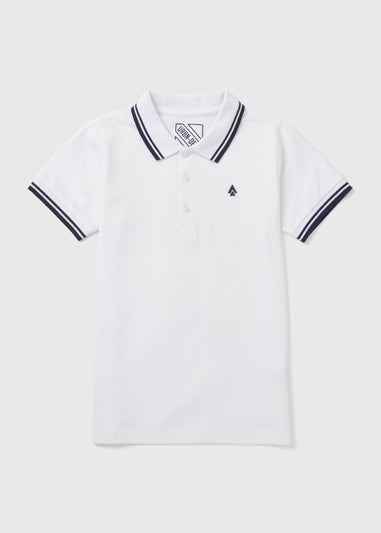 Boys White Causal Polo Shirt (7-13yrs)