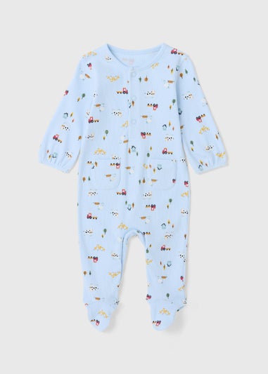 Blue Rib Farm Sleepsuit (Tiny Baby-18mths)