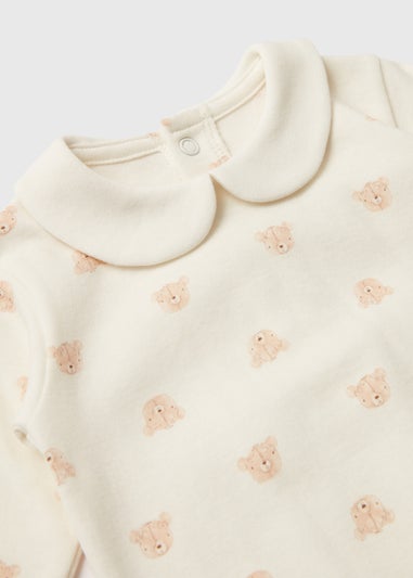 Baby Cream 2 Piece Bear Sleepsuit & Cardigan Set (Tiny Baby-12mths)