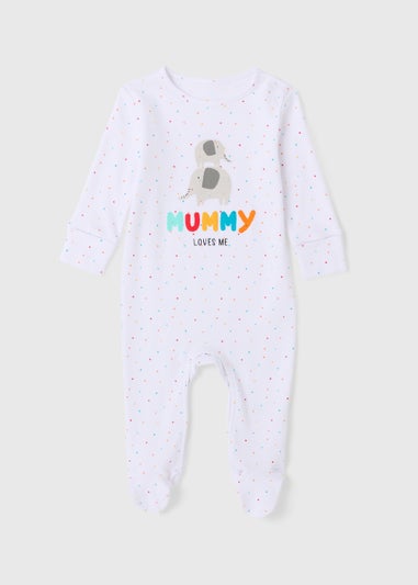 Baby Cream Mummy Sleepsuit (Tiny Baby-18mths)