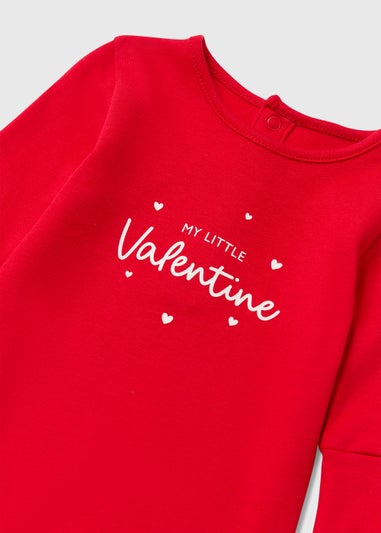 Girls Red Valentine Sleepsuit (Newborn-18mths)