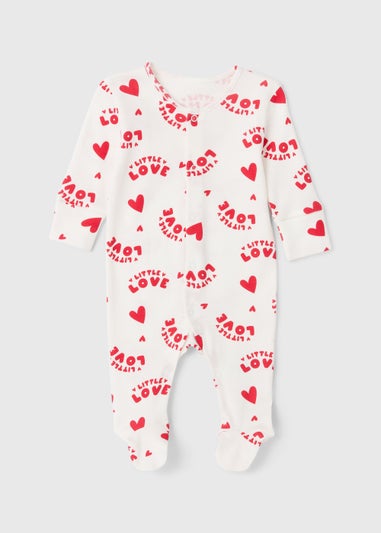 Baby Cream Little Love Sleepsuit (Newborn-18 Mths)