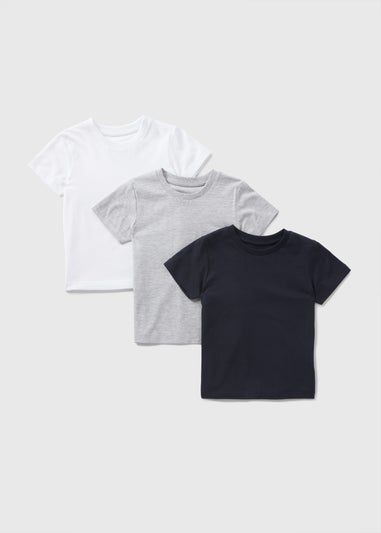 3 Pack Boys Monochrome T-Shirts (1-7yrs)