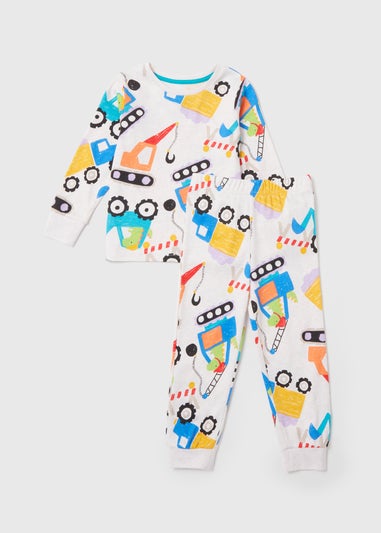 Boys Oatmeal Vehicle Pyjama Set (9mth-5yrs)