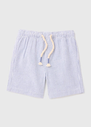 Boys Blue & White Stripe Seersucker Shorts (1-7yrs)