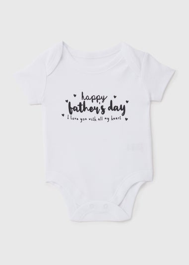 Baby White Father's Day Bodysuit (Tiny Baby-12mths)