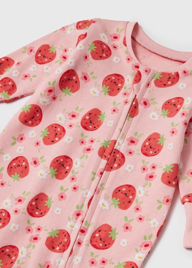 Baby Red Strawberry Zip Sleepsuit (Newborn-18mths)