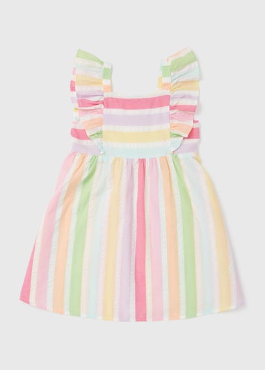 Girls Multicoloured Stripe Woven Dress (1-7yrs)