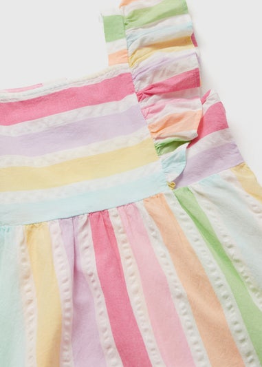 Girls Multicoloured Stripe Woven Dress (1-7yrs)