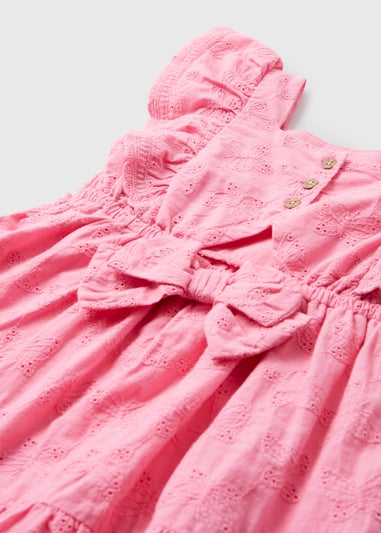 Girls Pink Woven Butterfly Dress (1-7yrs)