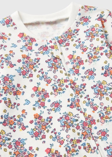 Baby Cream Floral Print Sleepsuit (Newborn-18mths)