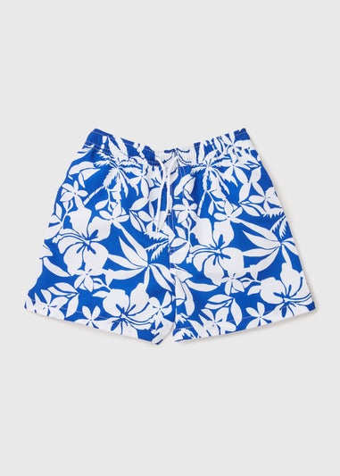 Boys Blue Floral Swim Shorts (6-11yrs)