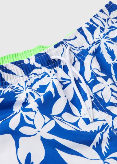 Boys Blue Floral Swim Shorts (6-11yrs)