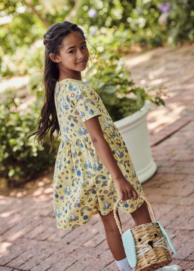 Girls Yellow Bunny Dress (1-7yrs)