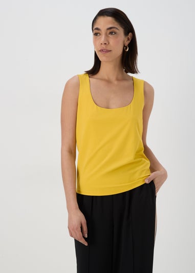 Et Vous Yellow Double Layer Vest Top