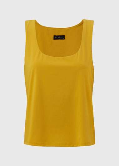 Et Vous Yellow Double Layer Vest Top