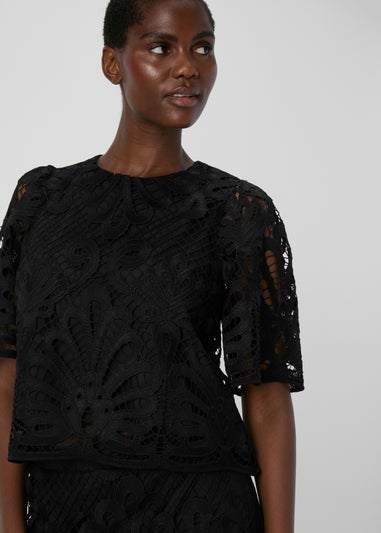 Et Vous Black Lace Box Top