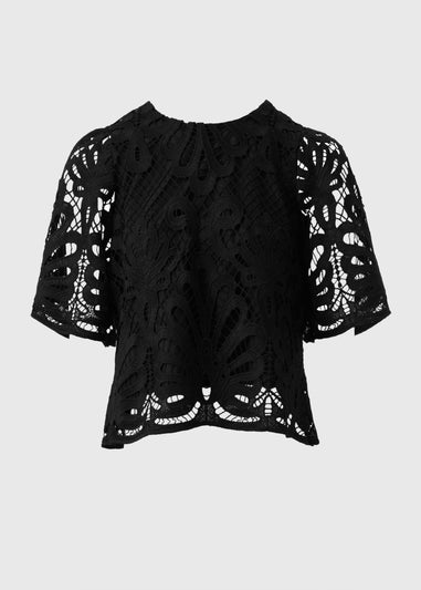 Et Vous Black Lace Box Top