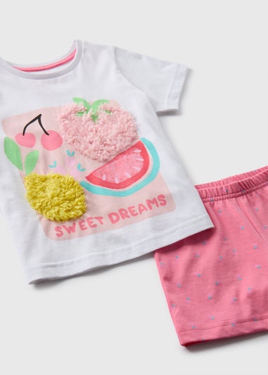 Girls Pink Fruit Pyjama Set (9mths-5yrs)