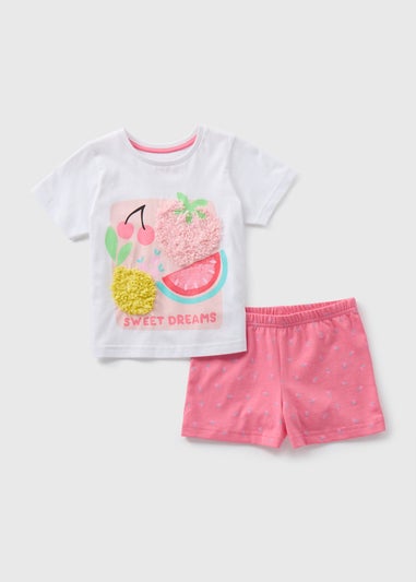 Girls Pink Fruit Pyjama Set (9mths-5yrs)