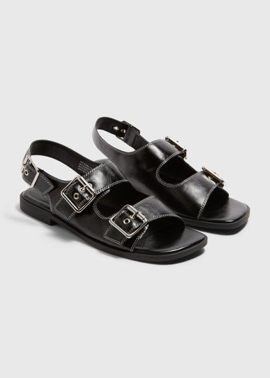 Black Buckle Sandal