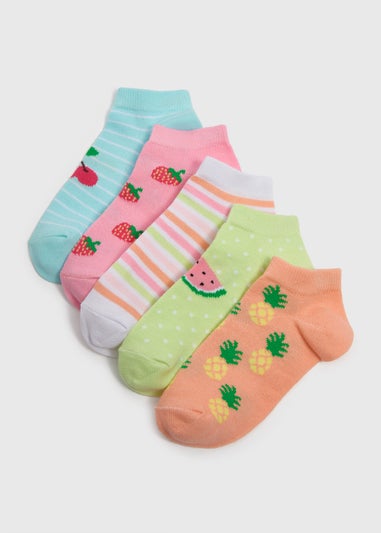 Baby 5 Pack Multicolour Fruit Trainer Socks (2-12yrs)