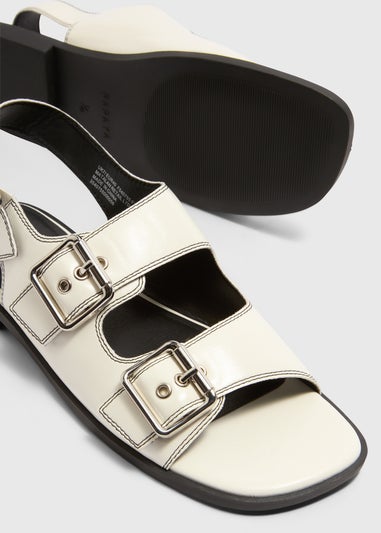 Stone Buckle Flat Sandals