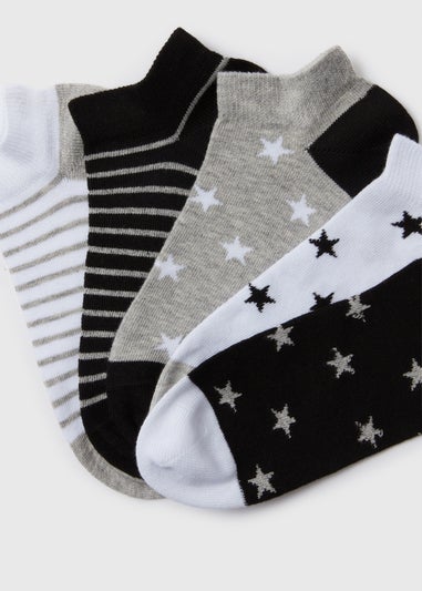 5 Pack Multicolour Star & Stripe Print Training Socks