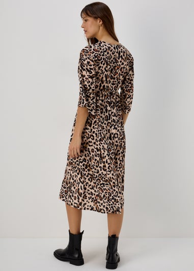 Multicoloured Leopard Print Kimono Dress