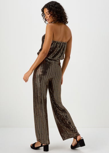 Et Vous Black & Gold Sequin Trousers