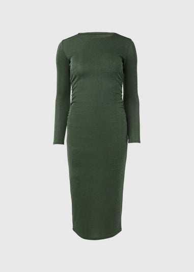 Green Ruched Side Dress