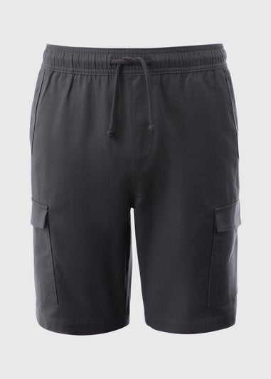 Charcoal Textured Cargo Shorts