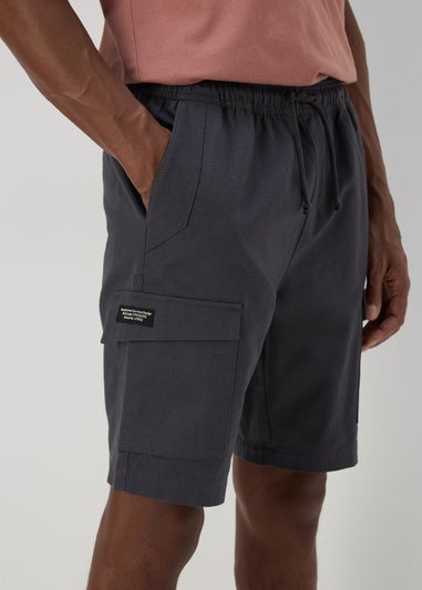Charcoal Textured Cargo Shorts