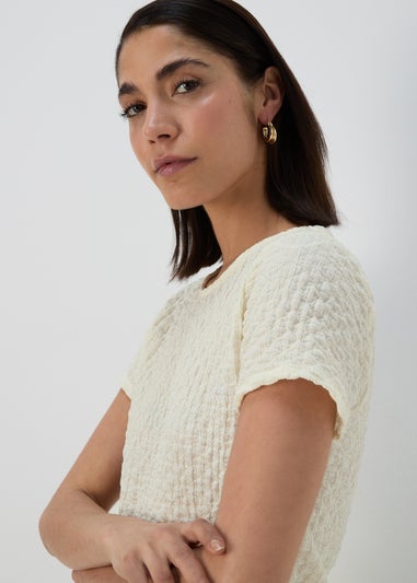 Ivory Textured T-Shirt