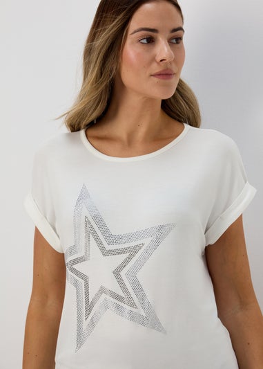White Glitter Star T-Shirt