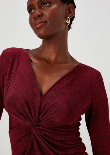 Burgundy Front Knot Top