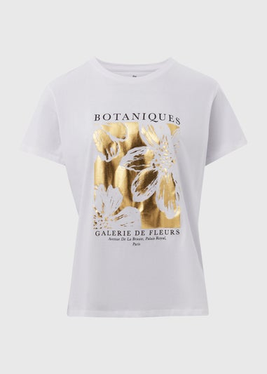 White Botanic Graphic T-Shirt