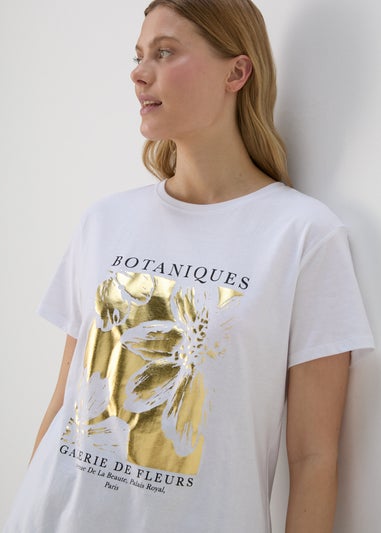 White Botanic Graphic T-Shirt