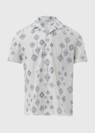 Ecru Embroidery Print Shirt