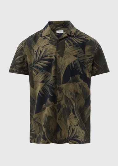 Khaki Leaf Print Shirt