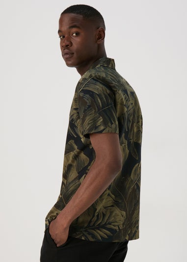 Khaki Leaf Print Shirt