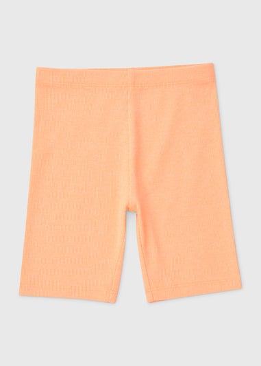 Girls Coral Orange Cycling Shorts (1-7yrs)
