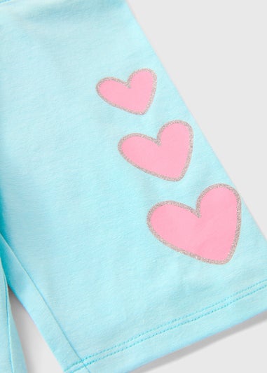 Girls Aqua Heart Cycling Shorts (1-7yrs)