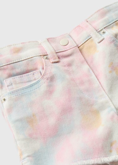 Girls Cream Tie Dye Shorts (1-7yrs)