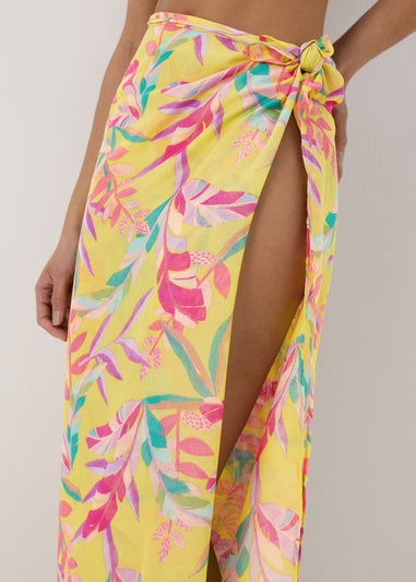 Multicolour Leaf Print Sarong