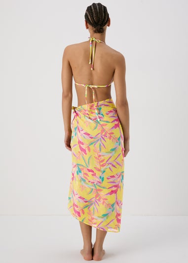 Multicolour Leaf Print Sarong