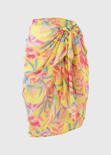 Multicolour Leaf Print Sarong