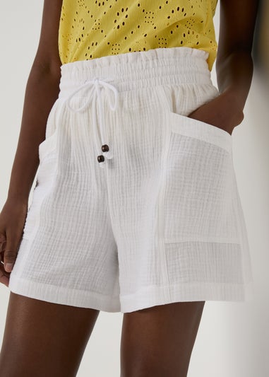 White Double Cloth Shorts