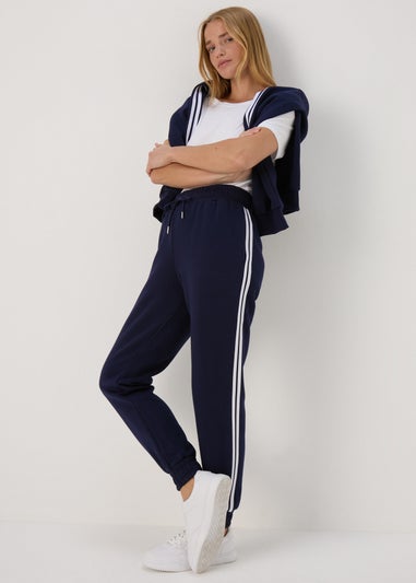 Navy Wide Leg Co Ord Joggers