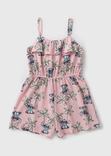 Disney Kids Pink Stitch Playsuit (4-12yrs)